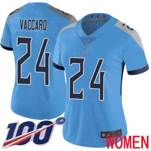 Tennessee Titans Limited Light Blue Women Kenny Vaccaro Alternate Jersey NFL Football #24 100th Season Vapor Untouchable->tennessee titans->NFL Jersey